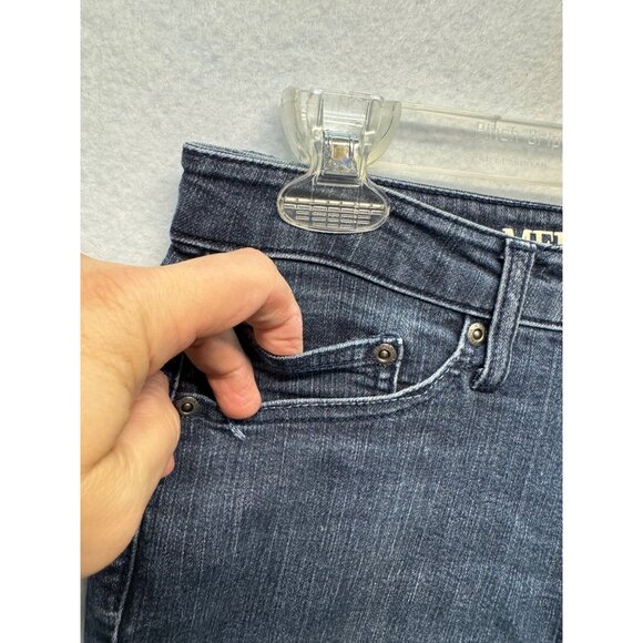 Merona Womens Bootcut Dark Wash Denim Jeans Mid-Rise Stretch Cotton Blend 8 REG - Picture 3 of 10
